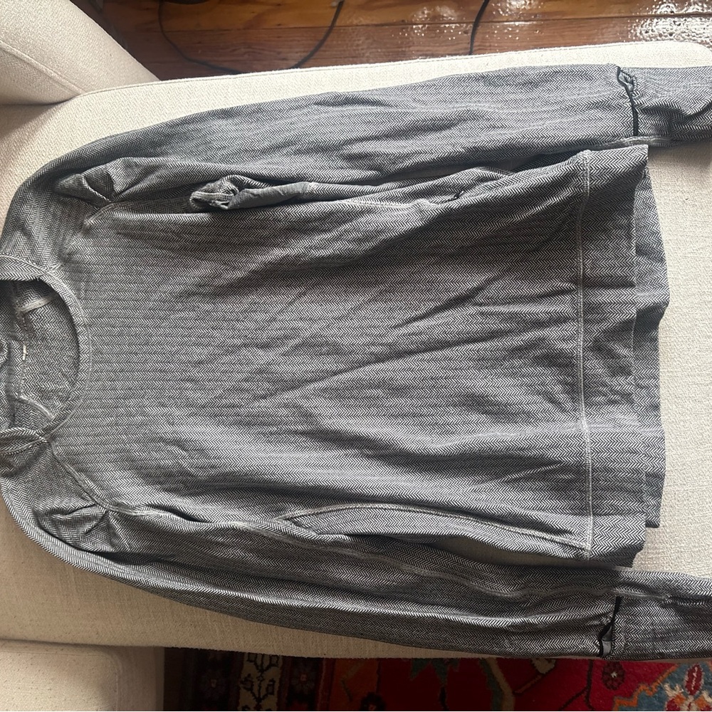 lululemon athletica Long Sleeve Ribbed Crew in Heather Gray